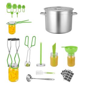 Canning Supplies Starter Kit, 11 Pieces Stainless Steel Water Bath Canning Kit for Beginners, Canning Tools Set: Pot, Rack, Lid, Ladle, Funnel, Tongs