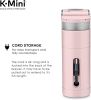Single Serve K-Cup Pod Coffee Maker, 6 to 12oz Brew size, with Cord Storage,Dusty Rose
