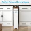 Slim Storage Cart, Rolling Narrow Kitchen Cart on Wheels for Small Place, 4-Tier Slide Out Slim Utility Cart Skinny Laundry Cart with Handle