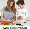 Kitchen Premium Garlic Press Set – Rust Proof & Dishwasher Safe Garlic Mincer Tool with Silicone Garlic Peeler & Brush, Easy Squeeze & Clean